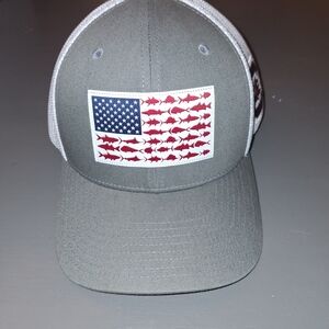 Gray Columbia PFG American Flag SC Gamecocks Flexfit L/XL Trucker Mesh Cap